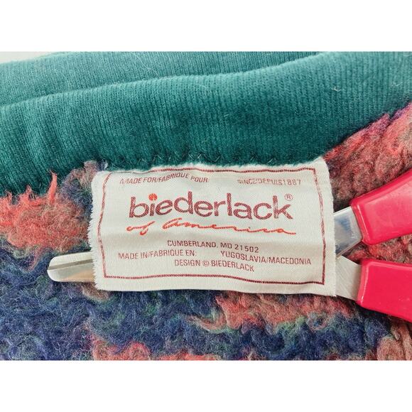 Biederlack Retro 90s Design Reversible Blanket Geometric Purple Teal Jazz Swirl - Picture 9 of 10